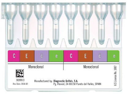 Picture of Column Card DGgel® 8 Rh Pheno Blood Grouping Test Antigens of the Rh Determination For Reagent Red Blood Cells 0.8%, Antisera for DG Gel Cards, and DG Gel Instruments 50 Tests210387