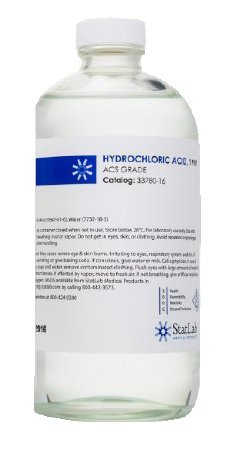 Picture of Chemistry Reagent Hydrochloric Acid ACS Grade 20 to 38% 16 oz.33780-16
