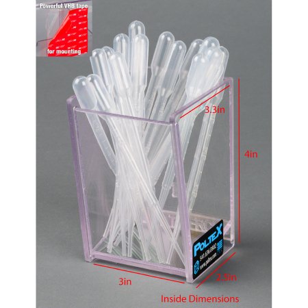Picture of Pipette Holder 2-1/2 X 3 X 4 Inch, Clear For Transfer Pipettes / SwabsTXFRCUP-T
