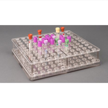 Picture of Carrier Rack Blood Tube Rack 100 Place 17 mm Tube Size Clear 2-1/2 X 10 X 10 InchBLDTUBE100