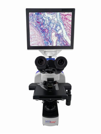 Picture of Med-Scope™ MedDI6-C1 Advanced Clinical Compound Microscope Digital Head Infinity Corrected Plan 4X / 10X / 40X / 100X External DC Auto Switching Power Supply / 110 to 240V Coaxial X / Y Mechanical Stage with Adjustable TensionMEDDI6-C1