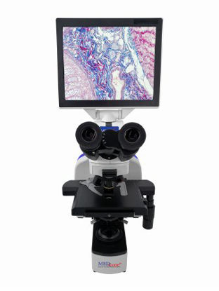 Picture of Med-Scope™ MedDI6-C1 Advanced Clinical Compound Microscope Digital Head Infinity Corrected Plan 4X / 10X / 40X / 100X External DC Auto Switching Power Supply / 110 to 240V Coaxial X / Y Mechanical Stage with Adjustable TensionMEDDI6-C1