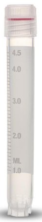 Picture of Cryovial® Cryogenic Tube Round Bottom, Skirted Plain 12.5 X 91 mm 5 mL Without Color Coding Screw Cap Polypropylene TubeT308-5A
