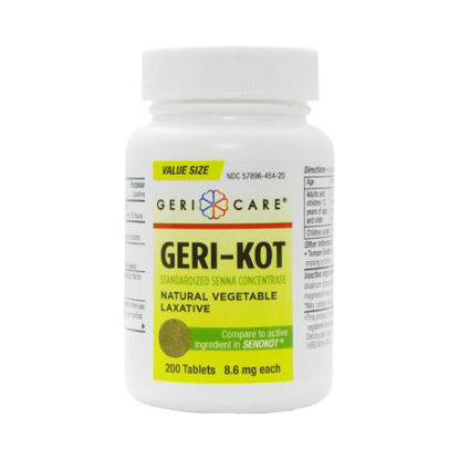 Picture of Stool Softener Geri-Care Geri-Kot Tablet 200 per Bottle 8.6 mg Strength Sennosides451-20-GCP