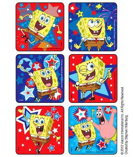 Picture of Disney® 75 per Unit SpongeBob Stars and Stripes StickerT2069P