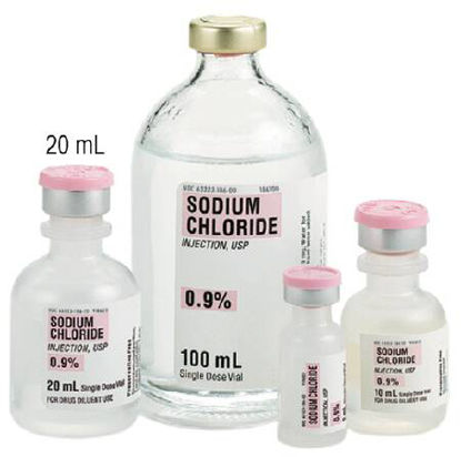 Picture of Diluent Sodium Chloride, Preservative Free 0.9% Solution Single Dose Vial 20 mL63323018620