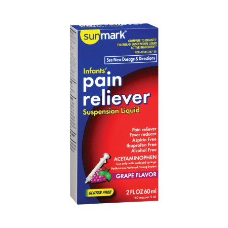 Picture of Infants' Pain Relief sunmark® 160 mg / 5 mL Strength Acetaminophen Oral Suspension 2 oz.49348043030