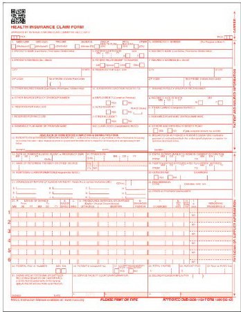 Picture of HCFA Form One Part Laser Cut SheetCMS12LC250