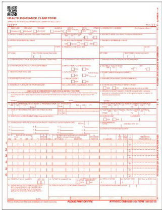 Picture of HCFA Form One Part Laser Cut SheetCMS12LC250