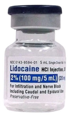 Picture of Lidocaine HCl, Preservative Free 2%, 100 mg / 5 mL Injection Single Dose Vial 5 mL00143959425