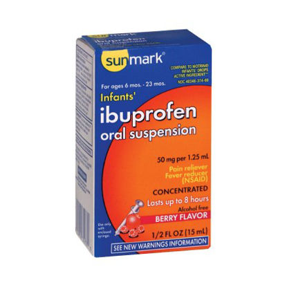 Picture of Infants' Pain Relief sunmark® 50 mg / 1.25 mL Strength Ibuprofen Oral Suspension 0.5 oz.49348037469