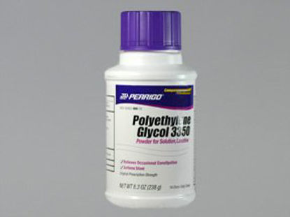 Picture of Polyethylene Glycol 3350 (PEG 3350) 17 Gram / Dose Powder for Solution Bottle 8.3 oz.45802086802