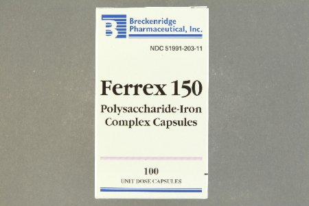 Picture of Mineral Supplement Ferrex® Polysaccharide / Iron 150 mg Strength Capsule 100 per Box51991020311