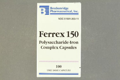 Picture of Mineral Supplement Ferrex® Polysaccharide / Iron 150 mg Strength Capsule 100 per Box51991020311
