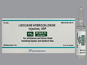 Picture of Lidocaine HCl, Preservative Free 1%, 10 mg / mL Injection Ampule 5 mL55150015974