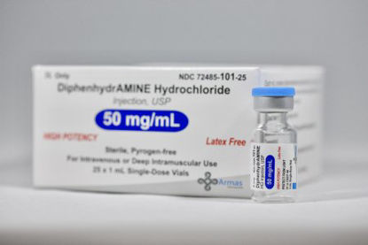 Picture of Diphenhydramine HCl 50 mg / mL Injection Vial 1 mL72485010125