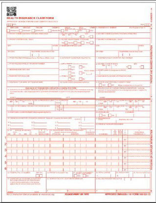 Picture of HCFA Form One Part Laser Cut SheetCMS12LC