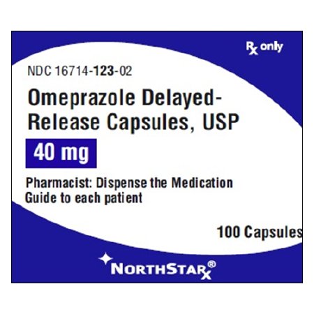 Picture of Omeprazole 40 mg Capsule Bottle 100 Capsules16714012302