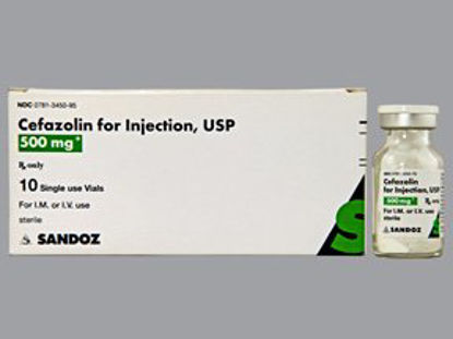 Picture of Cefazolin Sodium 500 mg / 10 mL Injection Vial 10 mL00781345095