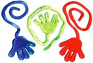 Picture of Kids Love Stickers® 72 per Unit Glitter Sticky Hand Toy Chest 1.25 X 6 Inch4784