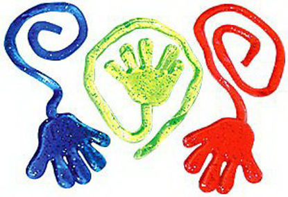 Picture of Kids Love Stickers® 72 per Unit Glitter Sticky Hand Toy Chest 1.25 X 6 Inch4784
