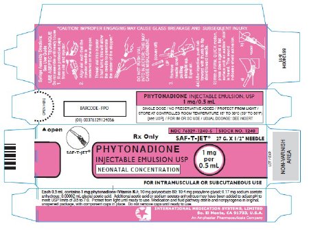 Picture of Vitamin K1 Phytonadione 1 mg / 0.5 mL Injection Prefilled Syringe 0.5 mL76329124001