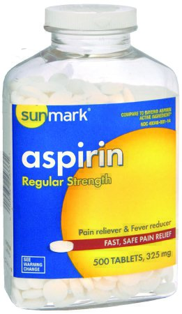 Picture of Pain Relief sunmark® 325 mg Strength Aspirin Tablet 500 per Bottle49348000114