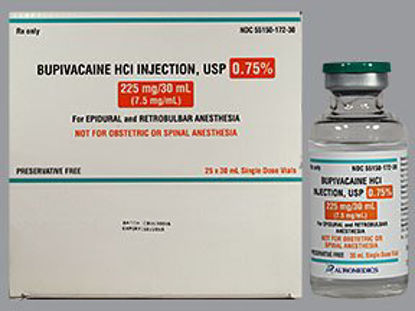 Picture of Bupivacaine HCl, Preservative Free 0.75%, 7.5 mg / mL Injection Single Dose Vial 30 mL55150017230