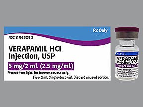 Picture of Verapamil HCl, Preservative Free 2.5 mg / mL Injection Single Dose Vial 2 mL51754020302