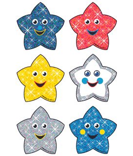 Picture of Kids Love Stickers® 60 per Unit Glitzy Stars , Assorted Sticker2771P