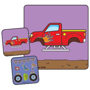 Picture of Kids Love Stickers® 90 per Unit Monster Truck Make - A - Sticker , Assorted Sticker2789P