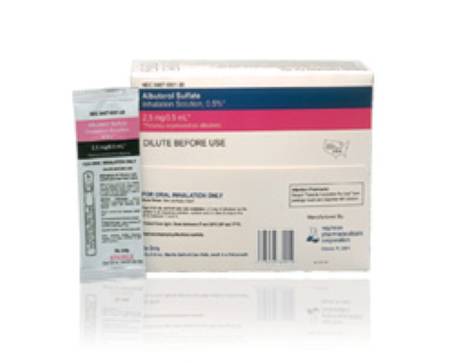 Picture of Albuterol Sulfate 0.5%, 2.5 mg / 0.5 mL Solution Nebulizer Vial 30 Vials00487990130