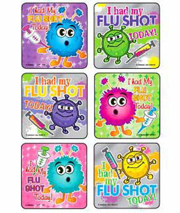 Picture of Kids Love Stickers® 75 per Unit I Got My Flu Shot StickerM2212
