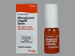 Picture of Nitroglycerin 400 mcg / Spray Spray Pump Bottle 12 Gram, 200 Metered Sprays45802021002