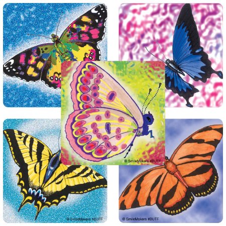 Picture of SmileMakers® 100 per Unit Butterflies Sticker 2.5 InchBUTFB