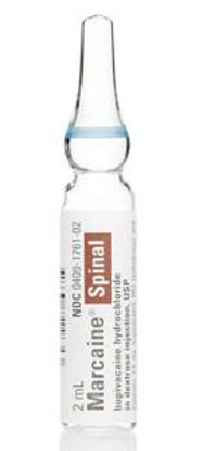 Picture of Marcaine™ Spinal Bupivacaine HCl / Dextrose, Preservative Free 0.75%, 7.5 mg / mL Injection Ampule 2 mL00409176102