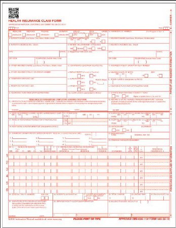 Picture of HCFA Form One Part Laser Cut SheetCMS12LC500