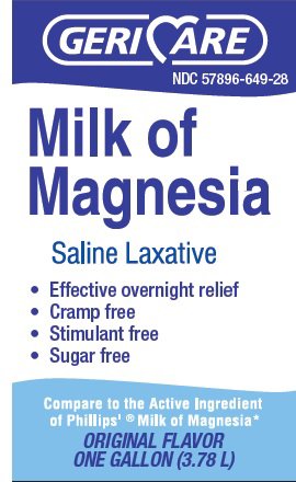 Picture of Laxative Geri-Care® Original Flavor Oral Suspension 3840 mL 400 mg / 5 mL Strength Magnesium HydroxideQMOM-28-GCP