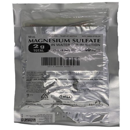 Picture of Magnesium Sulfate in Water 2 Gram / 50 mL Injection Piggyback Bag 50 mL1010230