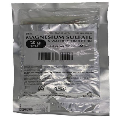 Picture of Magnesium Sulfate in Water 2 Gram / 50 mL Injection Piggyback Bag 50 mL1010230