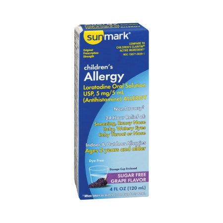 Picture of Children's Allergy Relief sunmark® 5 mg / 5 mL Strength Oral Solution 4 oz.70677002901