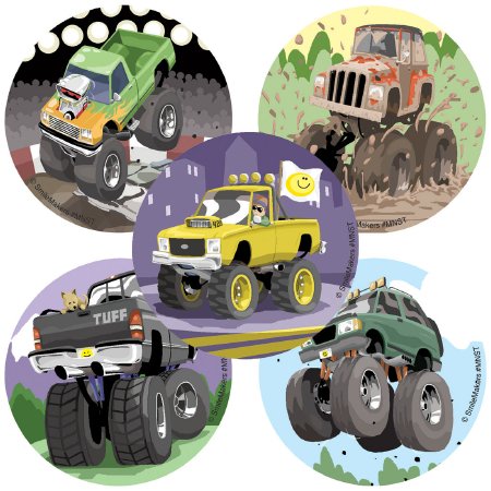 Picture of SmileMakers® 100 per Unit Tuff Trucks Sticker 2.5 InchMNSTB