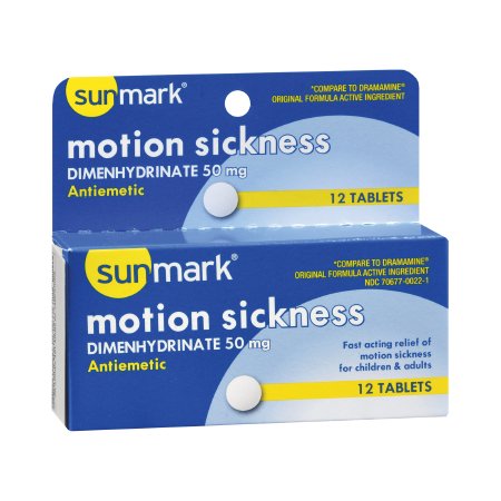 Picture of Nausea Relief sunmark® 50 mg Strength Tablet 12 per Box70677002201