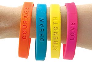 Picture of 24 Toys Neon Inspiration Signs Wristband Bracelets One Size5260