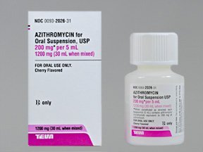 Picture of Azithromycin 200 mg / 5 mL Suspension Bottle 30 mL00093202631