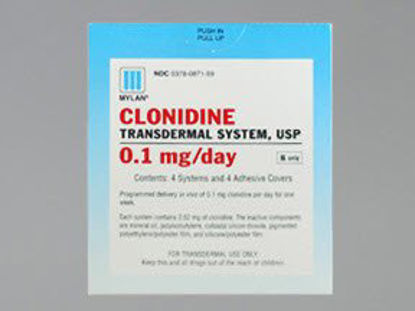Picture of Clonidine 0.1 mg / 24 Hour Patch Carton 4 Patches00378087199