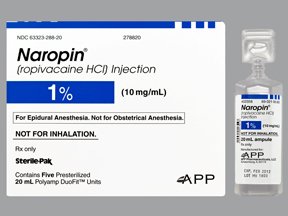 Picture of Naropin® Ropivacaine HCl, Preservative Free 1%, 10 mg / mL Injection Ampule 10 mL63323028810