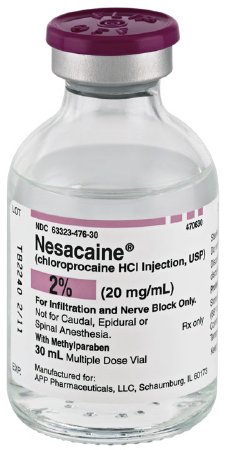 Picture of Nesacaine® Chloroprocaine HCl 2%, 20 mg / mL Injection Multiple Dose Vial 30 mL63323047637