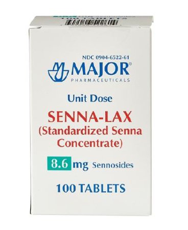 Picture of Laxative Major® Tablet 100 per Box 8.6 mg Strength Sennosides00904652261