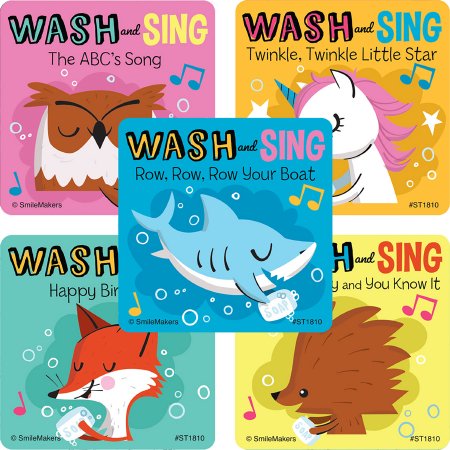 Picture of SmileMakers® 109 per Unit Hand Wash & Sing Sticker 2-1/2 InchST1810B